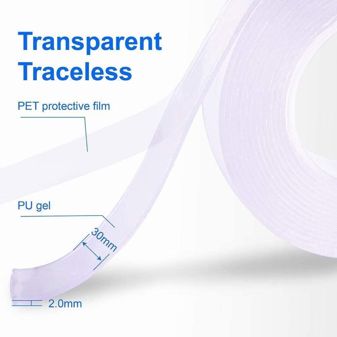 Double-Sided Removable Adhesive Tape - Transparent