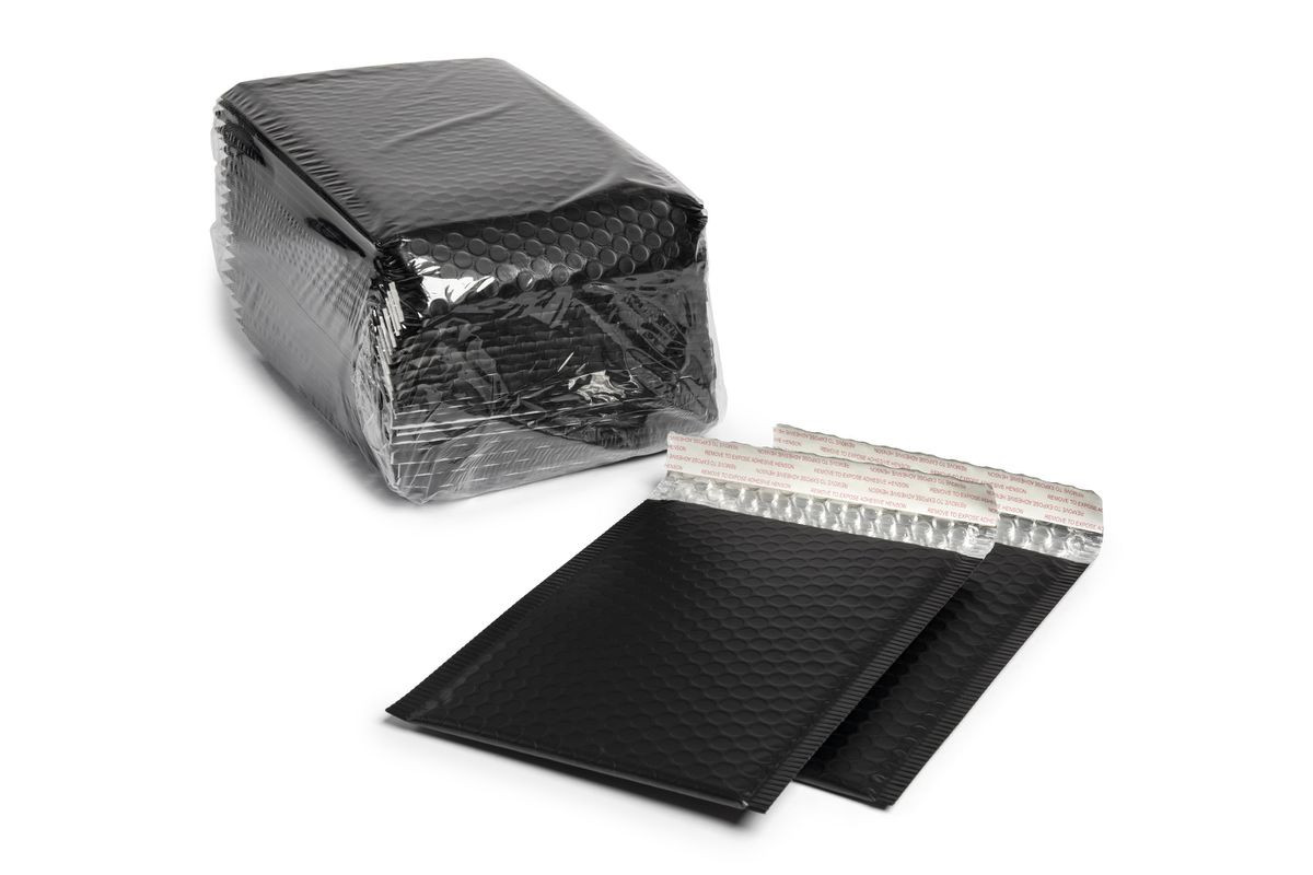 25-Pack Self-Seal Bubble Mailer Envelopes - Black