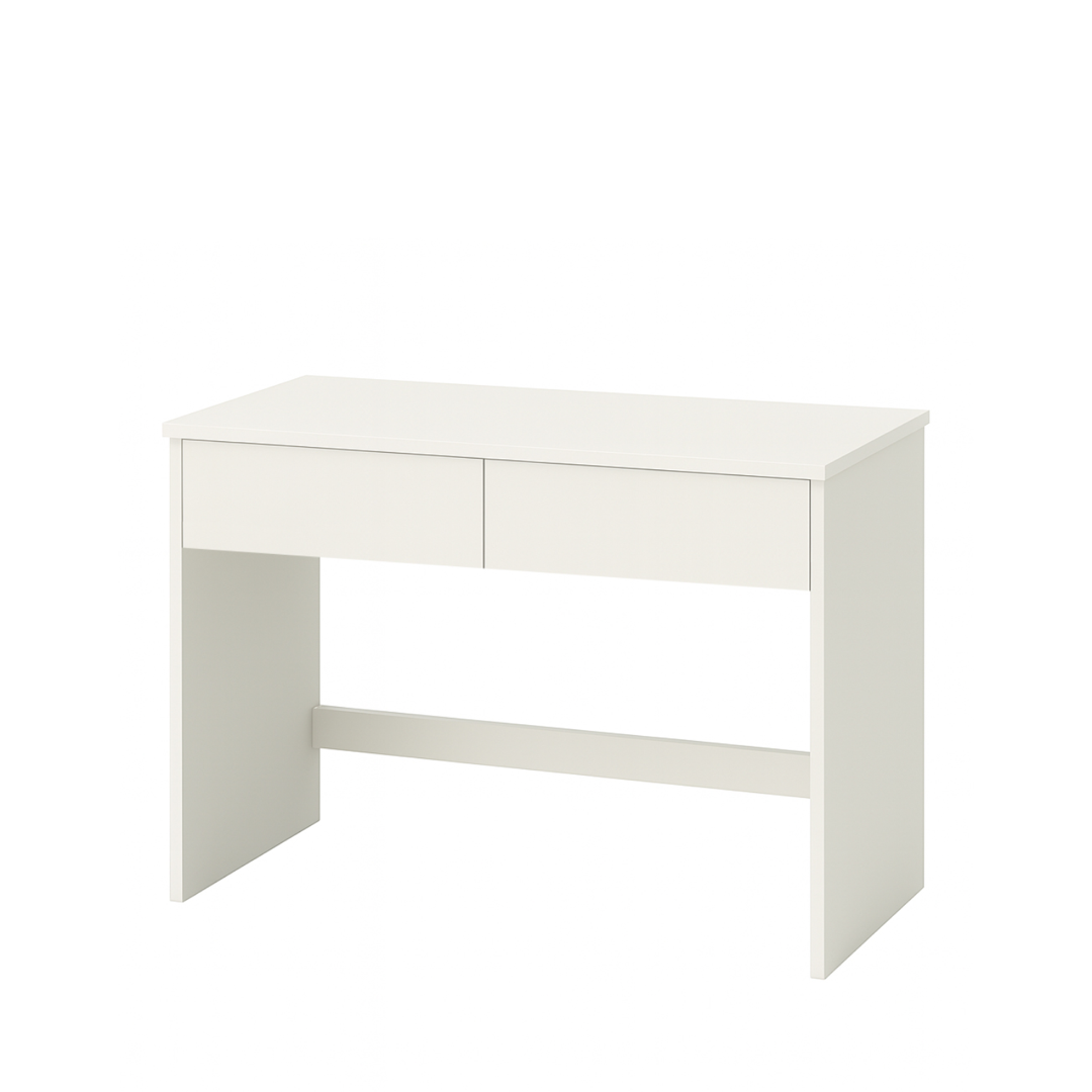 Vanity Desk with Flip-Up Mirror and 2 Drawers - White
